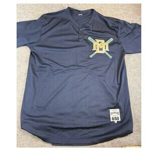 Milwaukee Brewers Mesh Baseball Jersey Short Men XL Blue Henley Sports CBS Promo